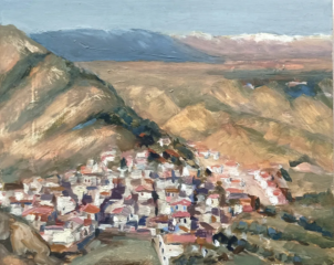 Desde el Mirador del Fin del Mundo. Óleo sobre tabla.