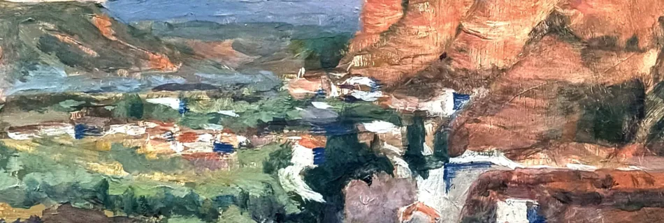 Badlands, comarca de Guadix (Granada). Óleo sobre tabla