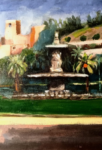 FUENTE DE LAS TRES GRACIAS. Óleo sobre tabla